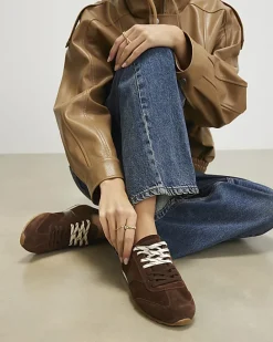 Brown Retro Suede Trainers