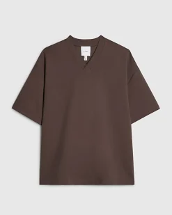 Brown RI Studio Boxy V Neck T-Shirt