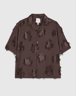Brown RI Studio 3D Floral Shirt