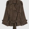 Brown RI Studio Short Drapey Trench Coat
