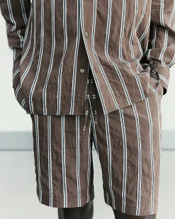 Brown RI Studio Stripe Shorts