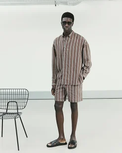 Brown RI Studio Stripe Shorts