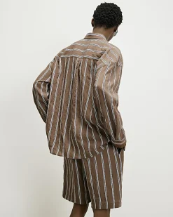 Brown RI Studio Stripe Shirt