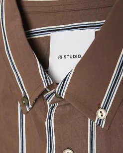 Brown RI Studio Stripe Shirt