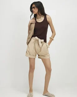 Brown Semi Sheer Tank Top