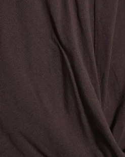Brown Short Sleeve Twist Front T-Shirt