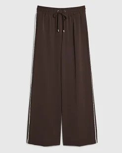Brown Side Stripe Drawstring Joggers