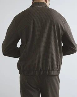 Brown Slim Fit Puppytooth Jacket