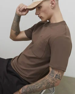 Brown Slim Fit Sanctuaire Pocket T-Shirt