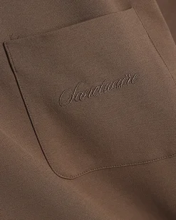 Brown Slim Fit Sanctuaire Pocket T-Shirt