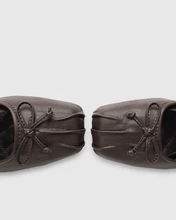 Brown Square Toe Flat Ballet Pumps