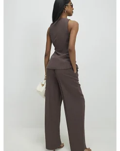 Brown Stripe Soft Tailored Trousers