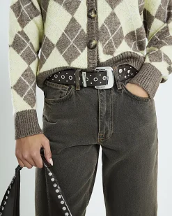 Brown Studded Belt