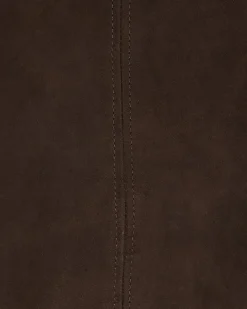 Brown Suede Slash Neck Top