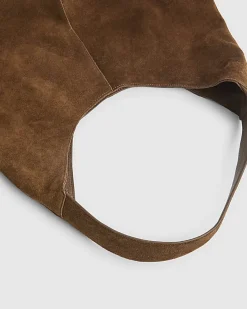 Brown Suede Slouch Shoulder Bag