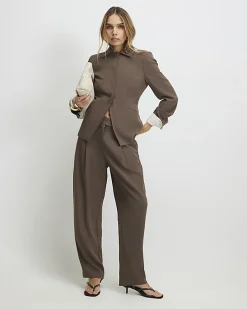 Brown Tailored Shacket