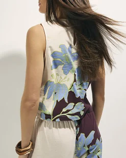 Brown Tropical Border Beach Top
