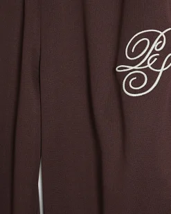 Brown Wide Leg Side Stripe Joggers