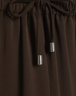 Brown Wide Leg Tailored Joggers