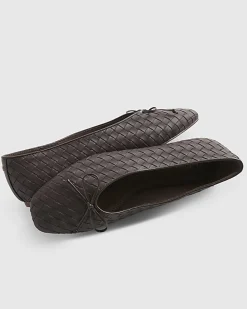 Brown Woven Ballet Flats