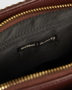 Brown Woven Mini Tote Bag