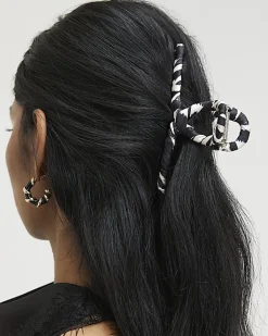 Brown Zebra Print Hair Claw Clip