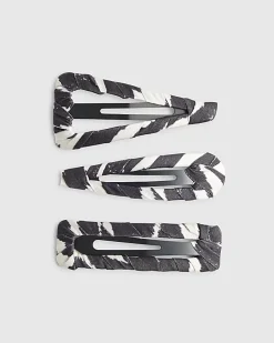 Brown Zebra Print Hair Clips