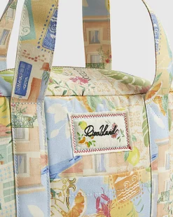 Cream Abstract Print Soft Holdall Bag