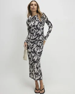 Cream Abstract Print Top