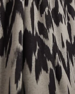 Cream Animal Print Long Sleeve Maxi Dress