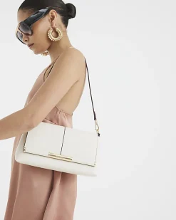 Cream Bar Front Clutch Bag