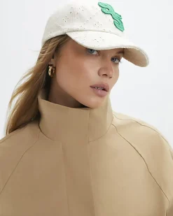 Cream Broderie baseball Cap
