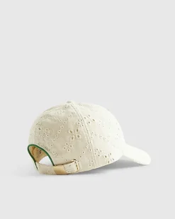 Cream Broderie baseball Cap