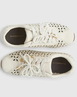 Cream Broderie Charm Trainers