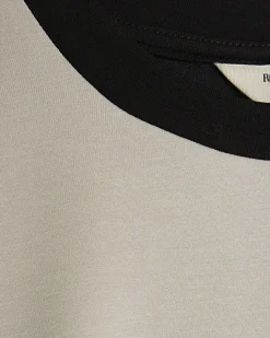 Cream Colour Block Batwing Sweatshirt