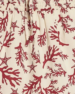 Cream Coral Print Mini Dress