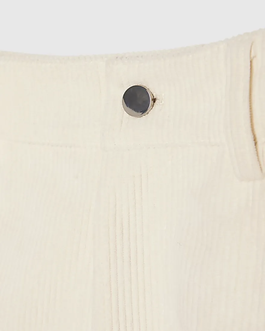 Cream Corduroy Barrel Leg Trousers