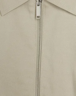 Cream Cotton Blend Harrington Jacket