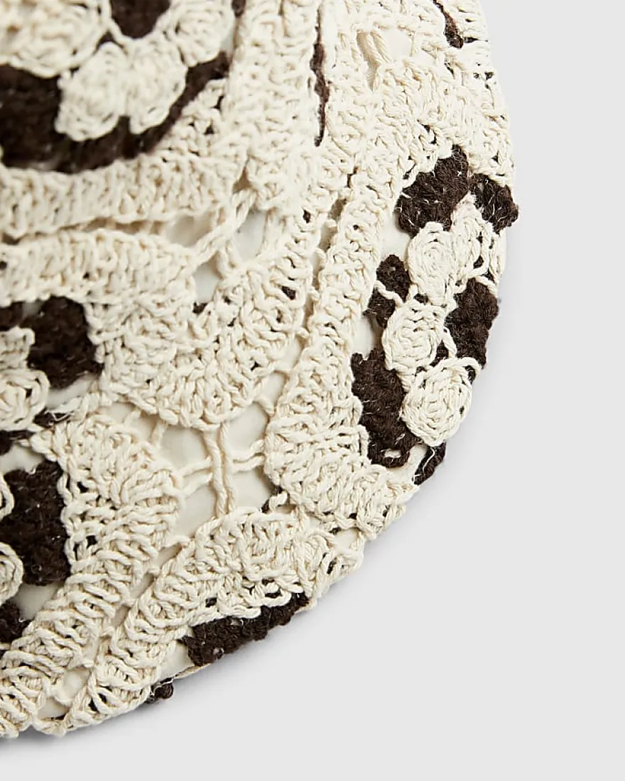Cream Crochet Bucket Hat