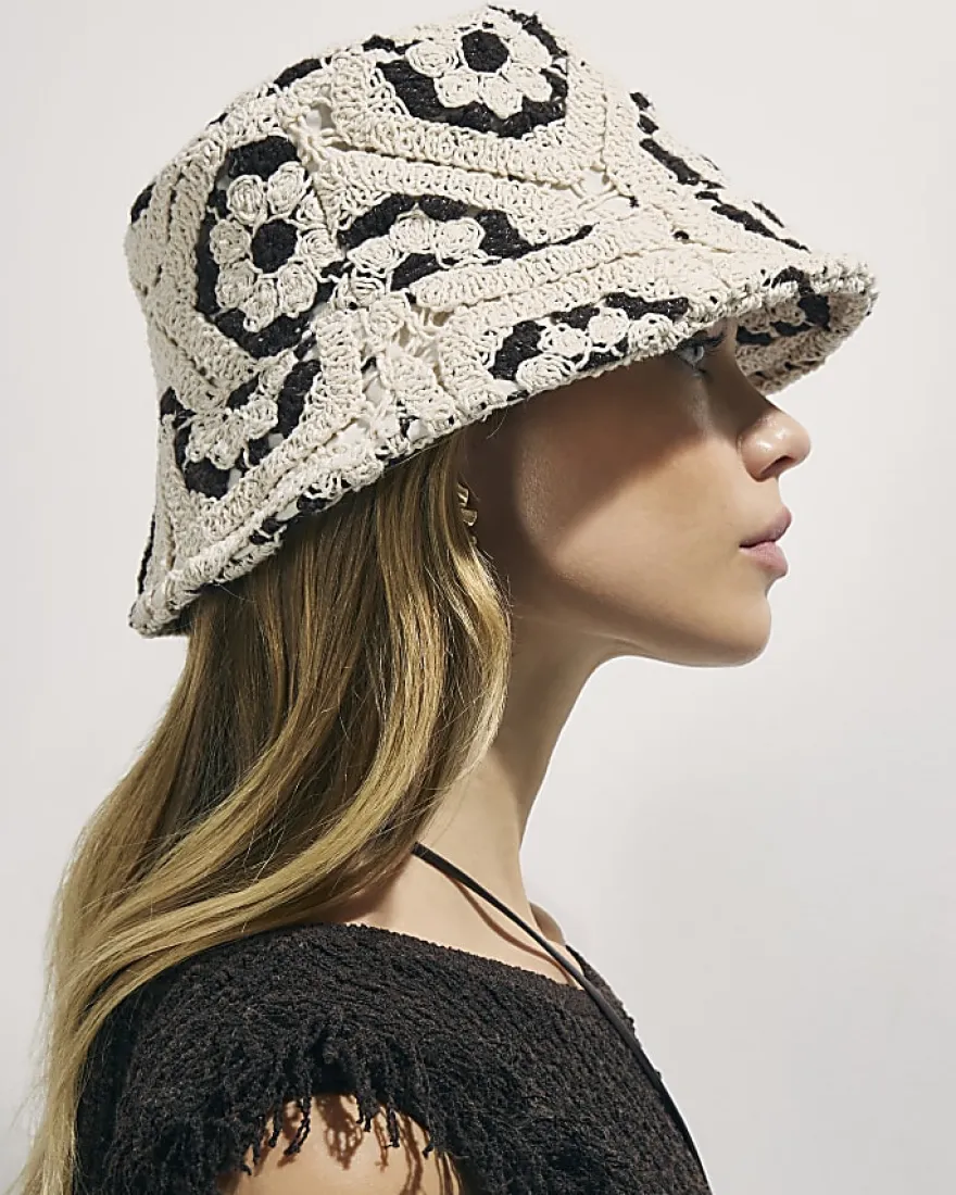 Cream Crochet Bucket Hat