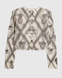 Cream Crochet Embroidered Beach Cardigan