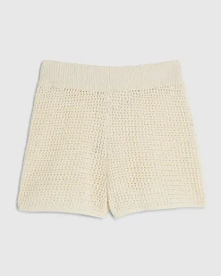 Cream Crochet Knit Short
