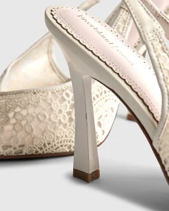 Cream Crochet Slingback Heels