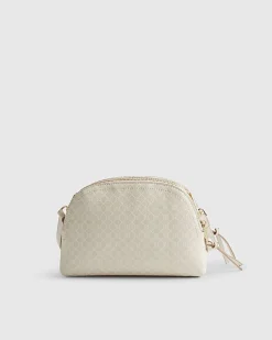 Cream Curved Top Cross Body Bag