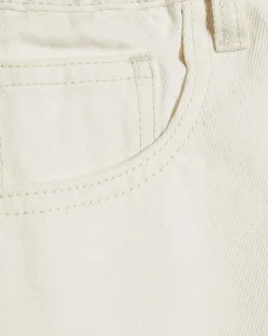 Cream Denim Elasticated A Line Shorts