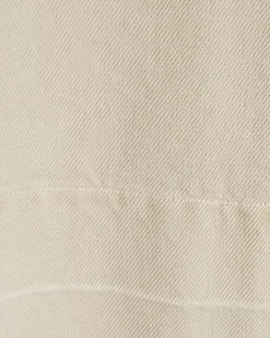 Cream Denim Popper Detail Mini Swing Dress