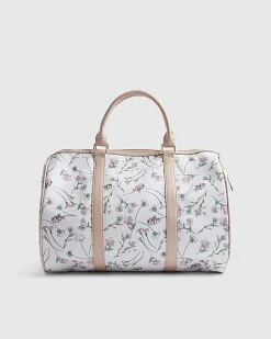 Cream Ditsy Floral Barrel Bag