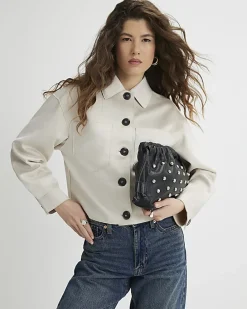 Cream Faux Suede Overshirt