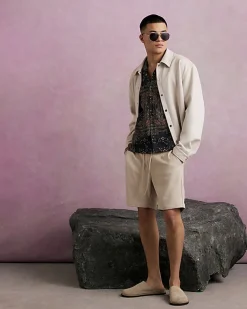 Cream Faux Suede Overshirt