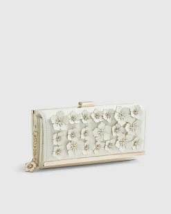Cream Floral Applique Purse
